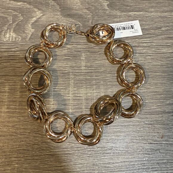 Anne Klein Gold Tone Circle Knot All Around Statement Necklace NWT - Picture 5 of 9